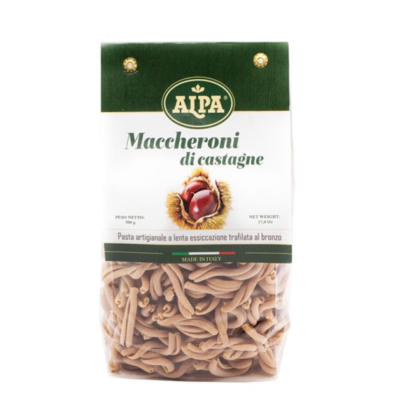 Chestnut Pasta "Maccheroni Strozzapreti" 100 % Organic and Gluten Free - Product of Italy